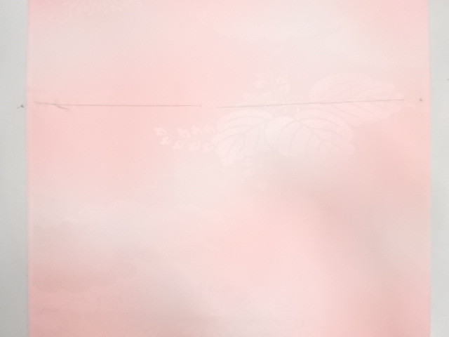  アンティーク　菊に桐模様織り出し　長襦袢地反物